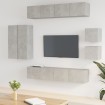 Set de muebles de TV 8 pzas madera contrachapada gris hormigón