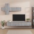 Set de muebles para TV 7 pzas madera contrachapada gris