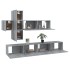 Set de muebles para TV 7 pzas madera contrachapada gris