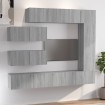 Set de muebles para TV 7 pzas madera contrachapada gris Sonoma