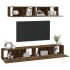 Set de muebles de TV 4 pzas madera contrachapada roble