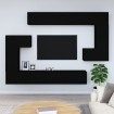 Mueble de pared para TV madera contrachapada negro