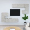 Mueble de pared de TV madera contrachapada gris hormigón