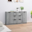 Aparadores 2 uds madera contrachapada gris Sonoma 60x30x70 cm