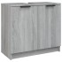 Set de armario de baño 4 pzas madera contrachapada gris