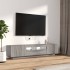 Set muebles TV con LEDs 2 pzas madera contrachapada gris