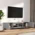 Set muebles TV con LEDs 2 pzas madera contrachapada gris