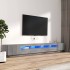 Set muebles TV con LEDs 3 pzas madera contrachapada gris