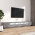 Set muebles TV con LEDs 3 pzas madera contrachapada gris