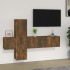 Set de muebles de TV 3 pzas madera contrachapada roble