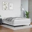 Estructura de cama box spring cuero sintético blanco 140x200 cm