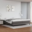 Estructura de cama box spring cuero sintético gris 200x200 cm