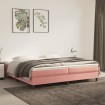 Estructura de cama box spring terciopelo rosa 200x200 cm