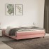 Estructura de cama box spring terciopelo rosa 160x200