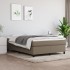 Estructura de cama box spring tela gris taupe 140x190