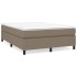 Estructura de cama box spring tela gris taupe 140x190