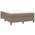 Estructura de cama box spring tela gris taupe 140x190