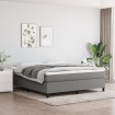 Estructura de cama box spring tela gris oscuro 180x200 cm