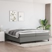 Estructura de cama box spring tela gris oscuro 200x200 cm
