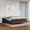 Estructura de cama box spring cuero sintético marrón 180x200 cm