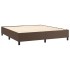 Estructura de cama box spring cuero sintético marrón 180x200