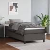 Estructura de cama box spring cuero sintético gris 80x200 cm