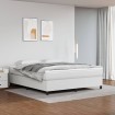 Estructura de cama box spring cuero sintético blanco 180x200 cm