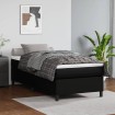 Estructura de cama box spring cuero sintético negro 90x190 cm