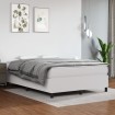 Estructura de cama box spring cuero sintético blanco 140x200 cm