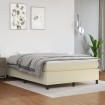 Estructura de cama box spring cuero sintético crema 140x190 cm