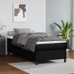 Estructura de cama box spring cuero sintético negro 100x200 cm