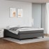 Estructura de cama box spring cuero sintético gris 160x200