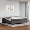 Estructura de cama box spring cuero sintético gris 160x200 cm