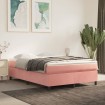 Estructura de cama box spring terciopelo rosa 140x190 cm
