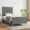 Estructura de cama con cabecero de tela gris oscuro 80x200 cm