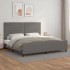 Estructura de cama con cabecero cuero sintético gris 200x200