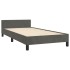 Estructura cama con cabecero terciopelo gris oscuro 100x200