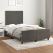 Estructura cama con cabecero terciopelo gris oscuro 120x200 cm