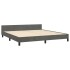 Estructura cama con cabecero terciopelo gris oscuro 180x200