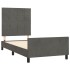 Estructura cama con cabecero terciopelo gris oscuro 100x200