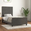 Estructura de cama con cabecero terciopelo gris oscuro 90x190cm