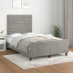 Estructura de cama con cabecero terciopelo gris claro 120x200cm