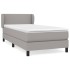 Cama box spring con colchón tela gris claro 90x200