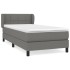 Cama box spring con colchón tela gris oscuro 90x190