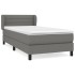 Cama box spring con colchón tela gris oscuro 80x200