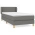 Cama box spring con colchón tela gris oscuro 90x190