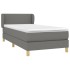 Cama box spring con colchón tela gris oscuro 90x190