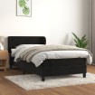 Cama box spring con colchón cuero sintético negro 90x190 cm