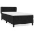 Cama box spring con colchón terciopelo negro 80x200