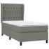 Cama box spring con colchón tela gris oscuro 90x190